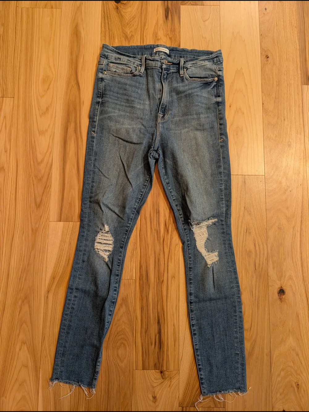 Good American Medium Blue Distressed Skinny Jeans